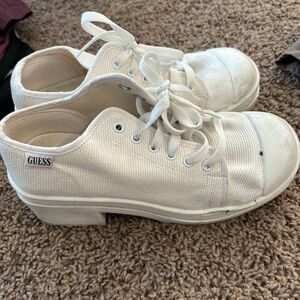 Vintage 90s Guess Canvas heeled Chunky Tread Sneakers size 8